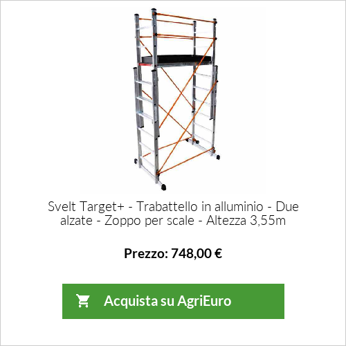 Trabattello in alluminio a due alzate Svelt TARGET+ - Zoppo per scale - Altezza 3,55m