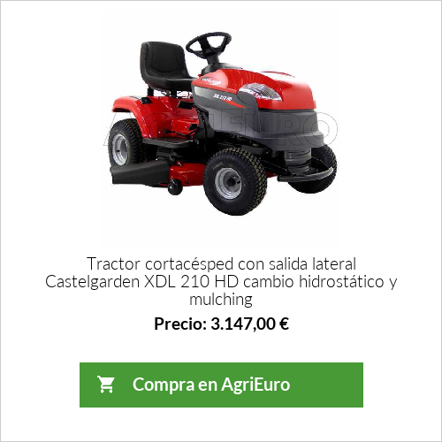 Tractor cortacésped con salida lateral y mulching Castelgarden XDL 210 HD cambio hidrostático